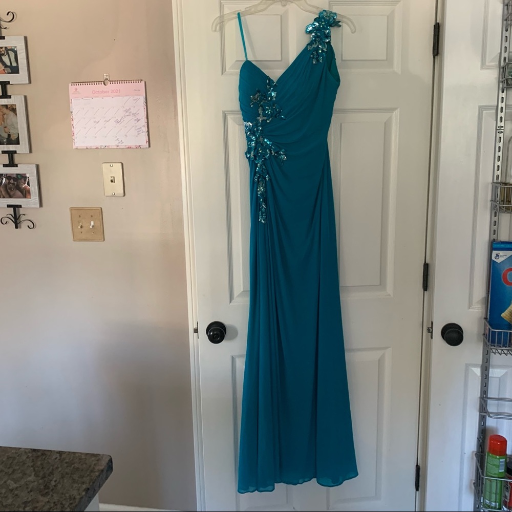 Teal prom dress